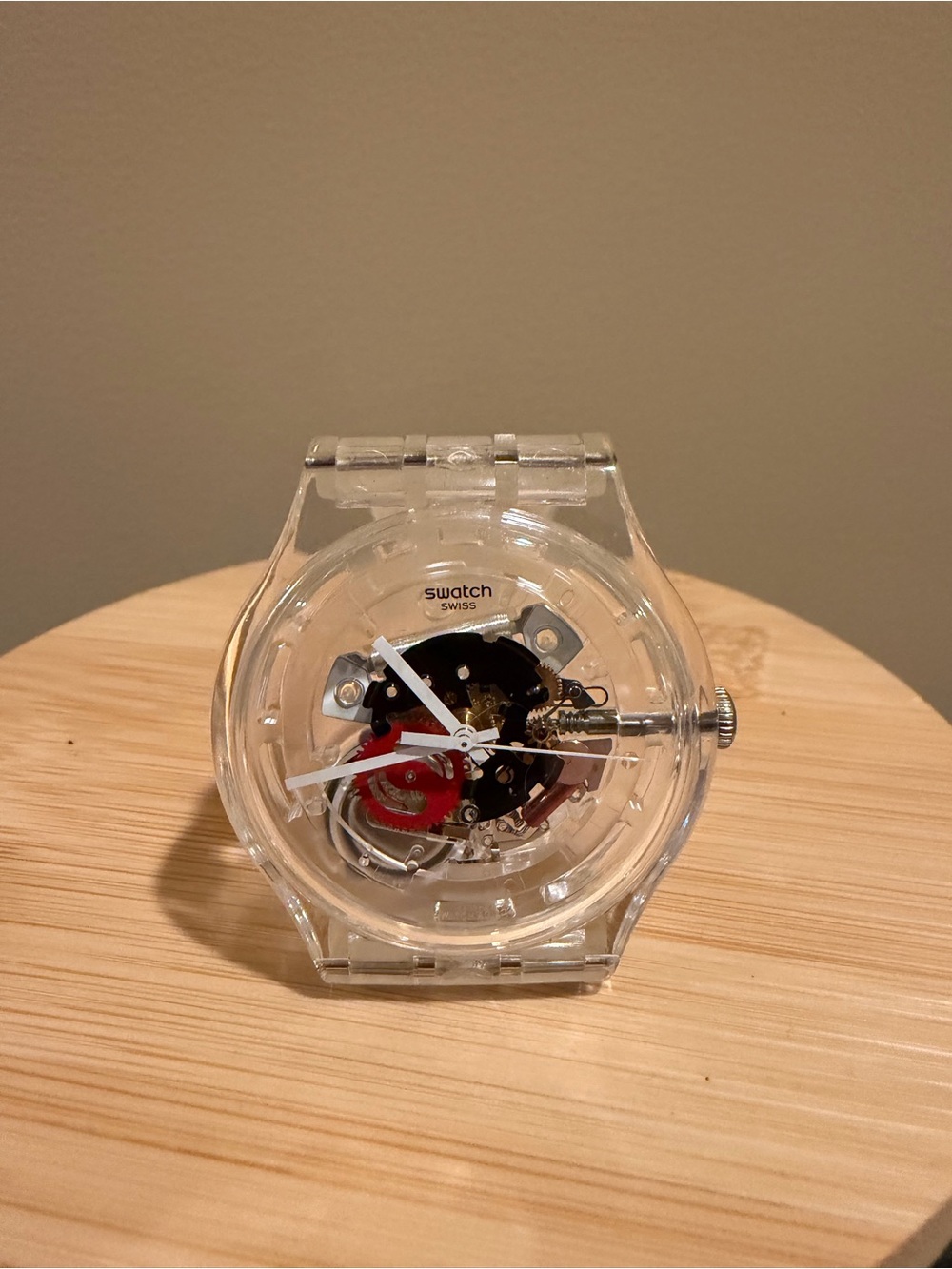 Swatch Transparent Clear Case Wristwatch with White Hands